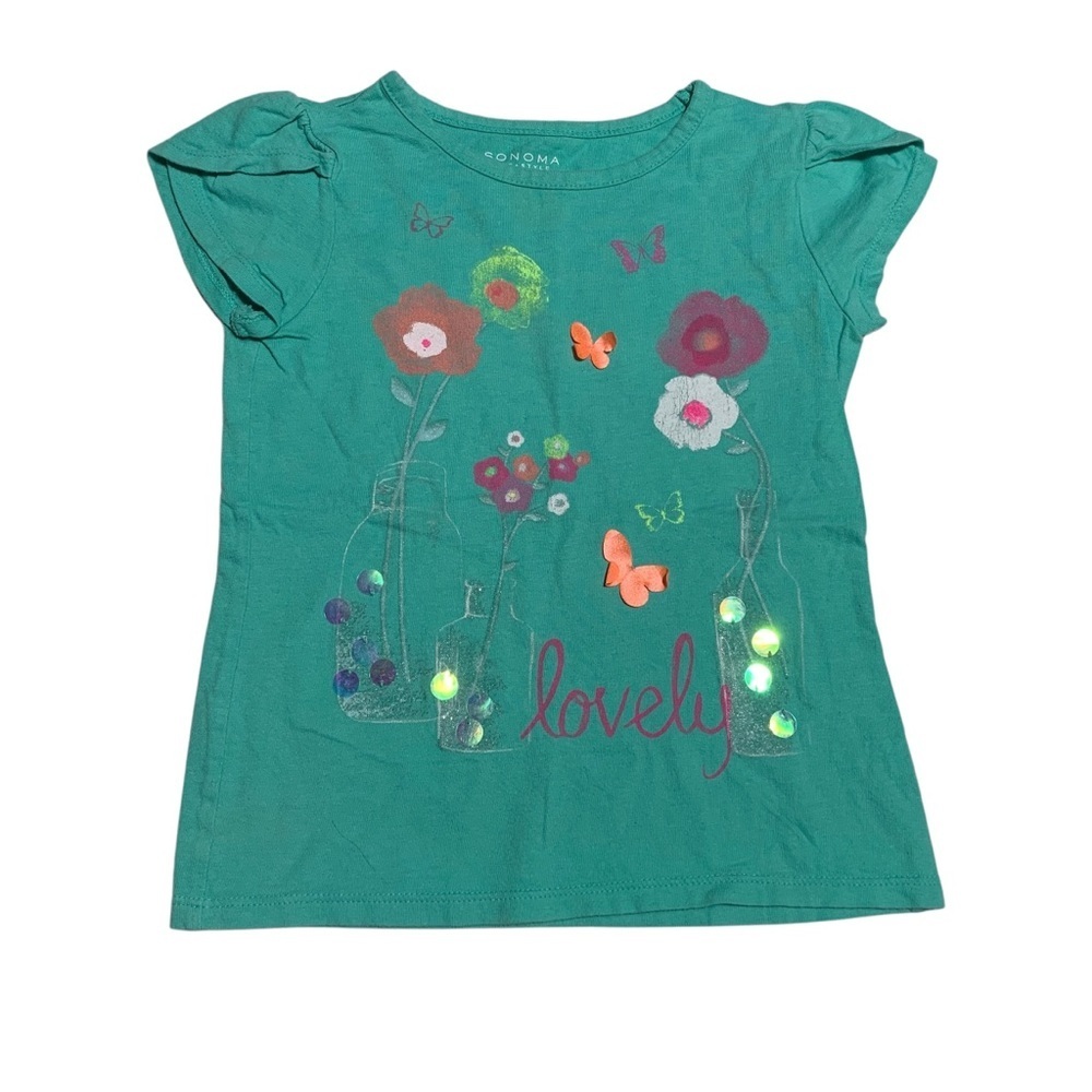 Sonoma Green Floral Graphic Tee